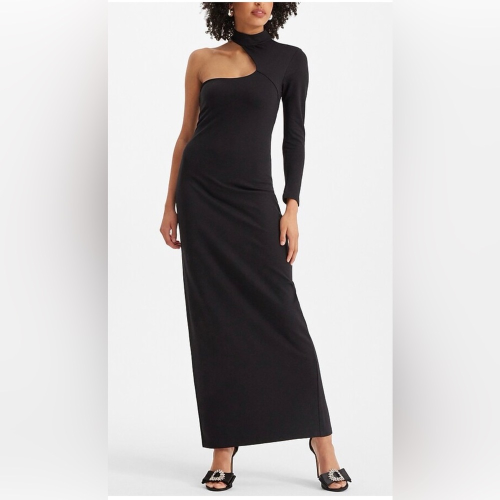 Express Black Long Sleeve Bodycon Midi Dress